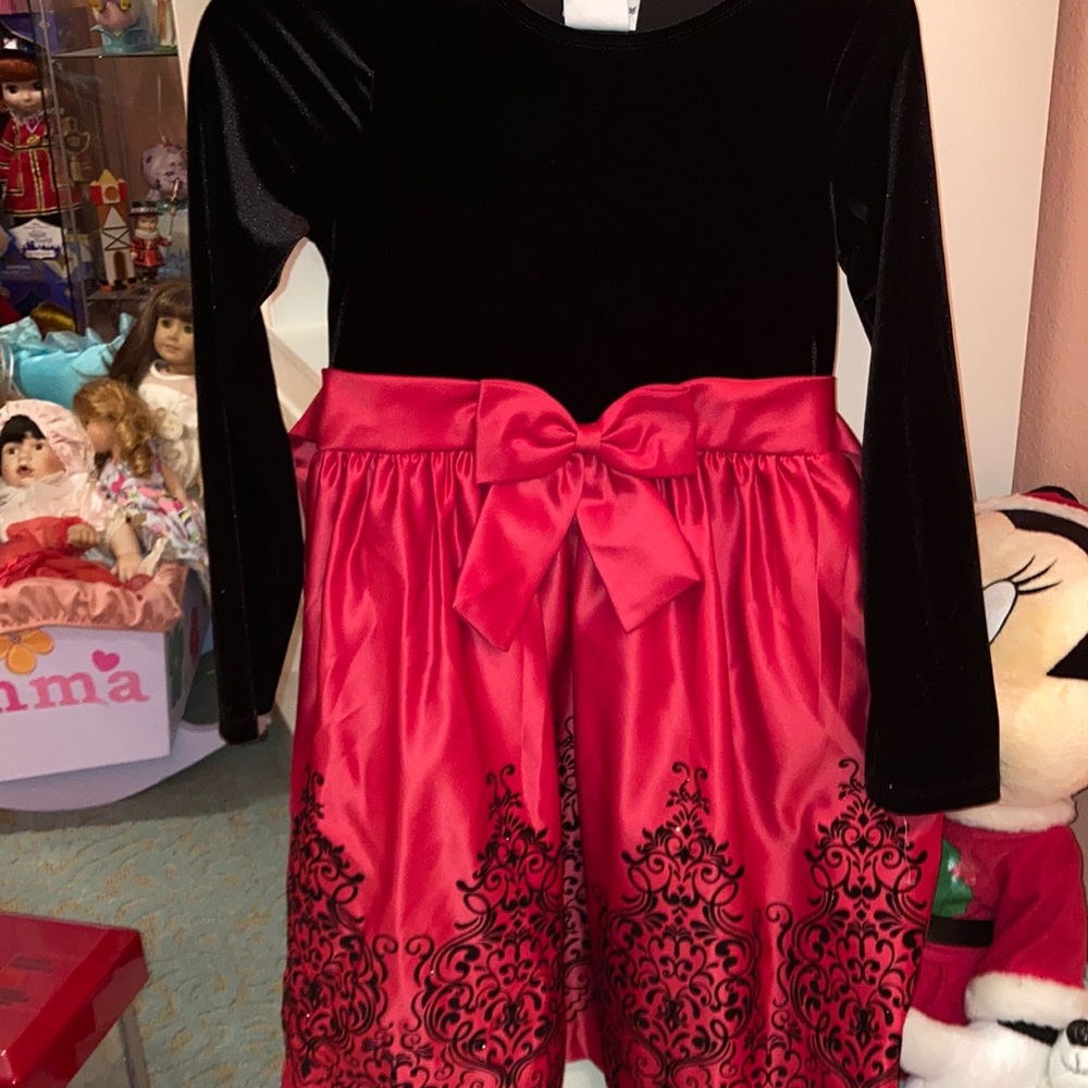 Like new red and black velvet dress